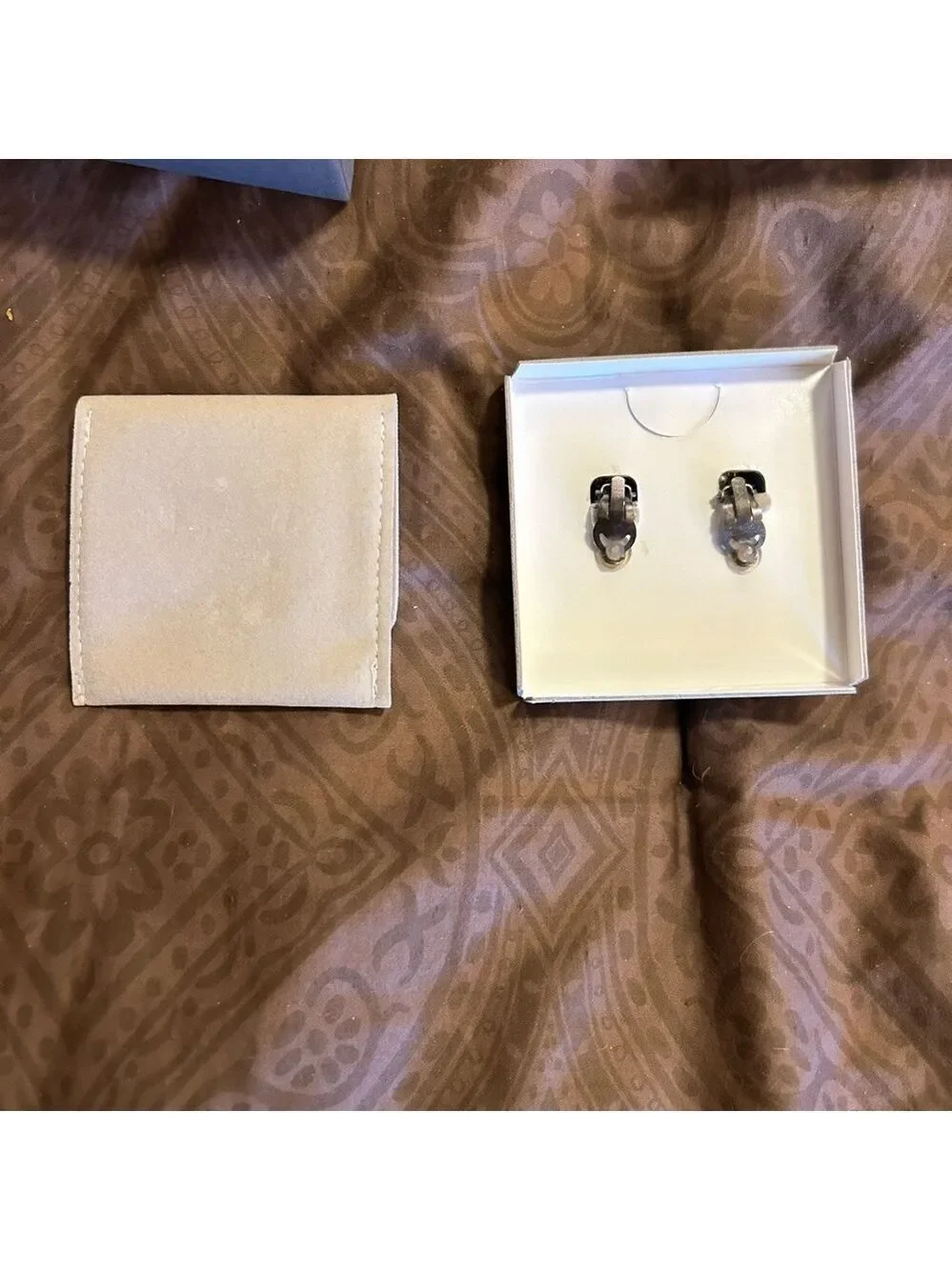 Vintage Daniel Swarovski Paris  earrings silver chains and beads clip on